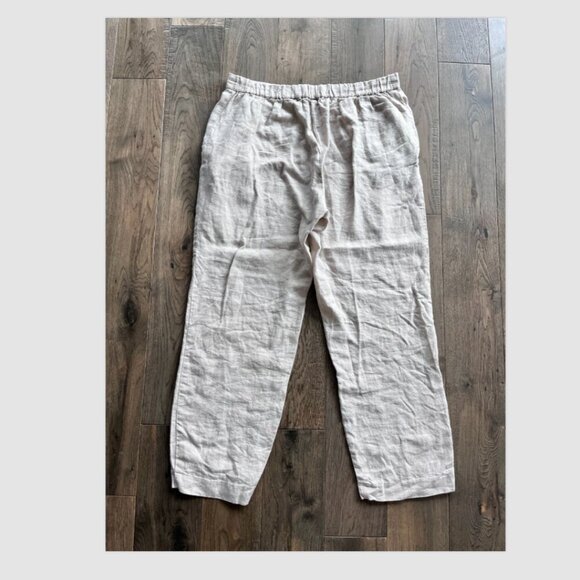 DKNY 100% Linen Pull-On Pants Beige Size 6 Lightweight Resort Casual - Picture 4 of 6